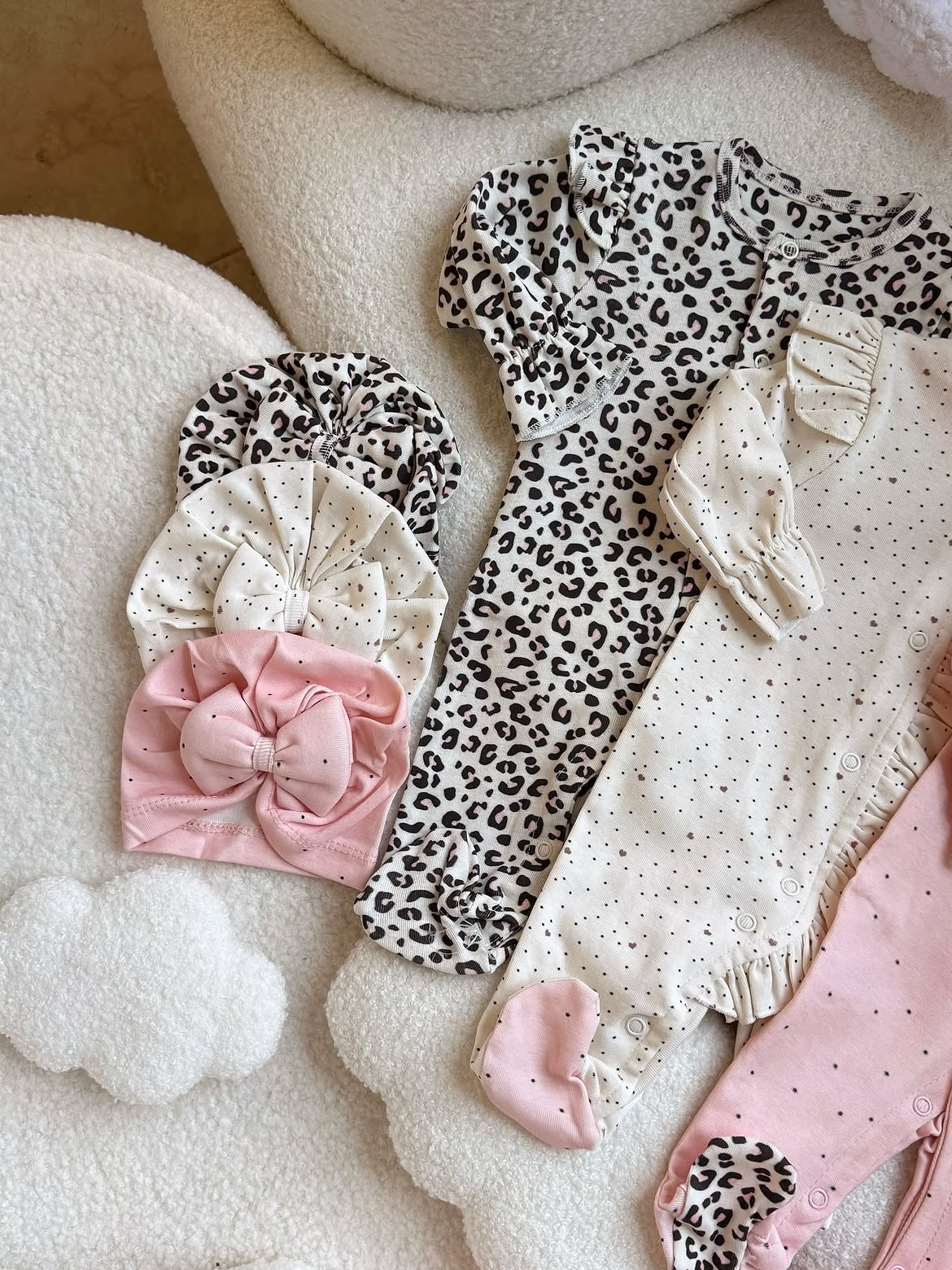 Pack Grenouillère Bébé avec Turban Assorti 100% Coton