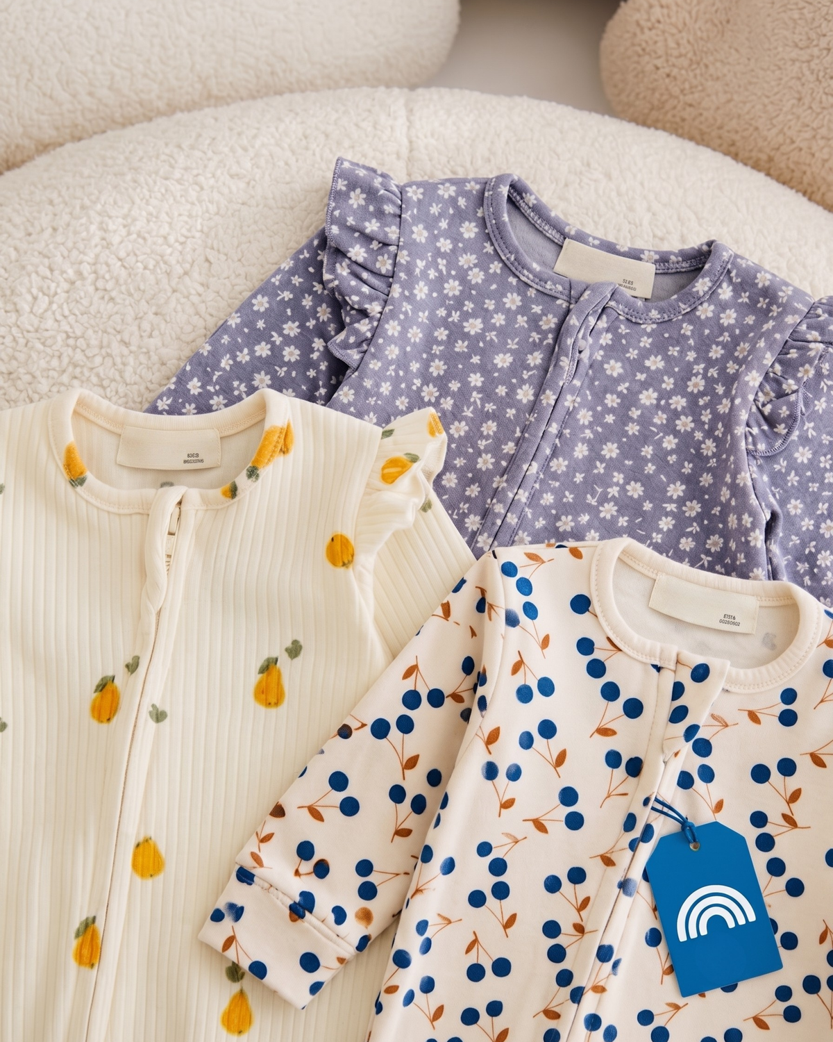 Pack 3 Grenouillère Bébé Fille 100% Coton