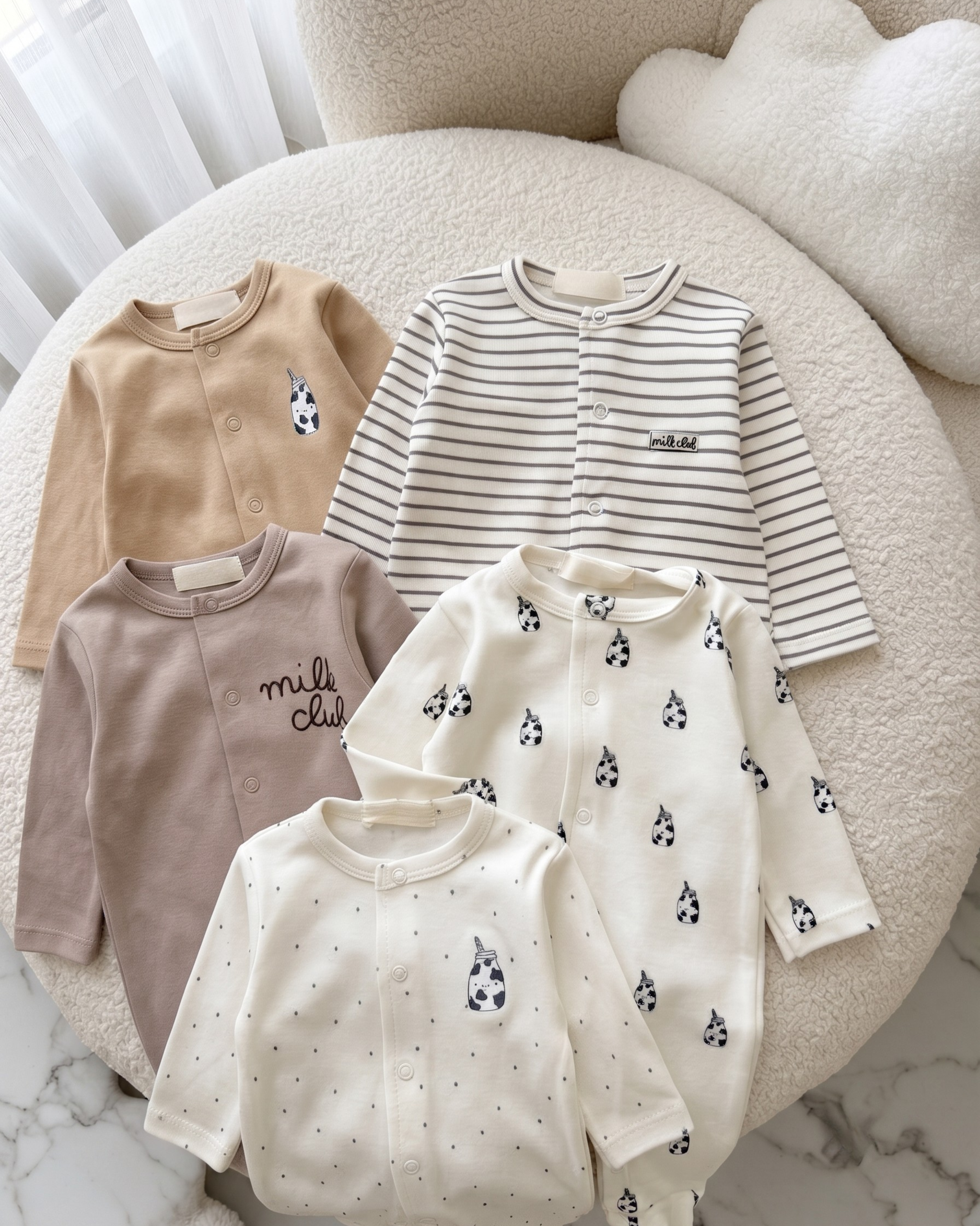 Pack 5 Grenouillère Bébé 100% Coton – Plusieurs Modèles