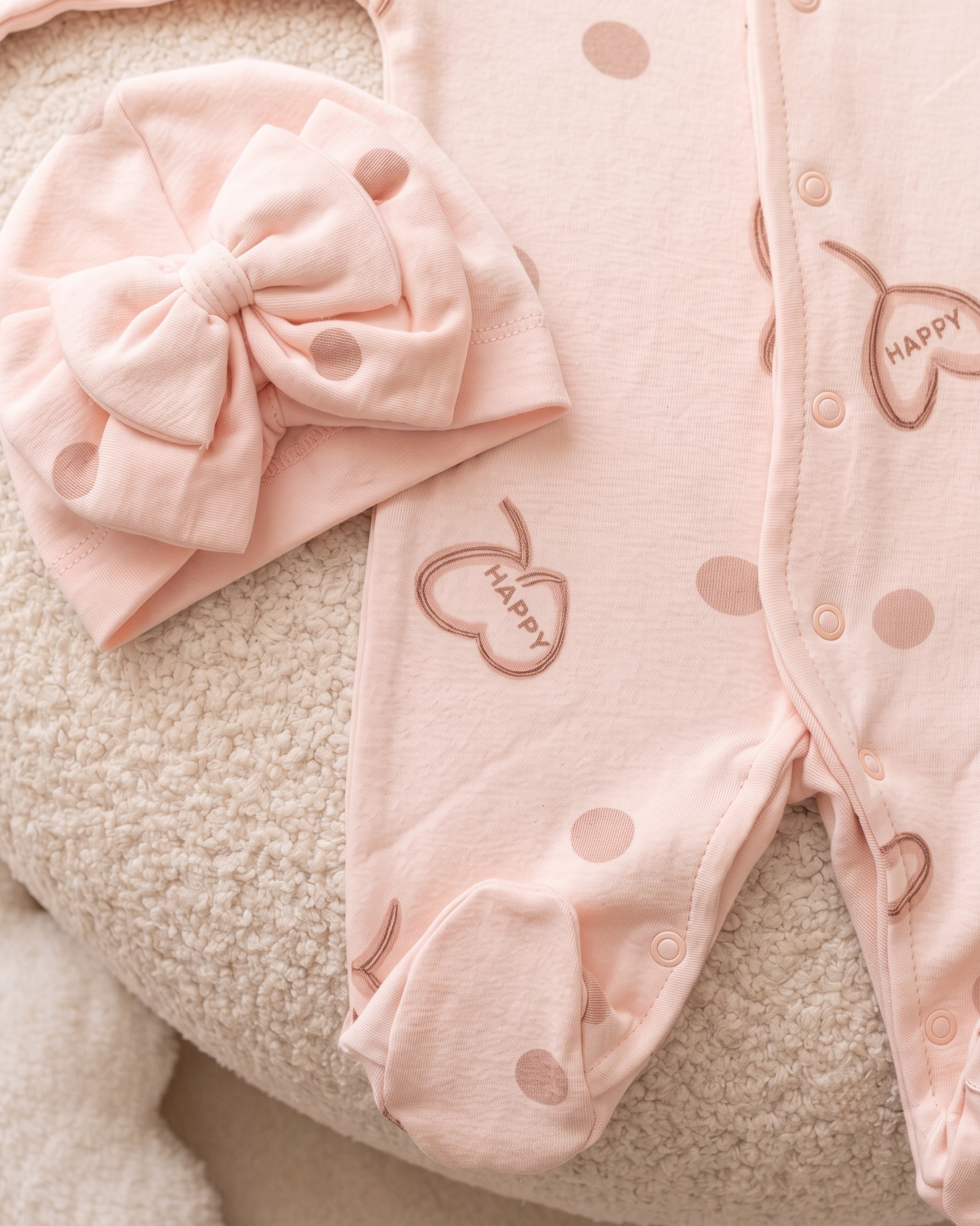 Pack de 5 Grenouillères Bébé Fille avec Bandeaux Assortis – 100% Coton