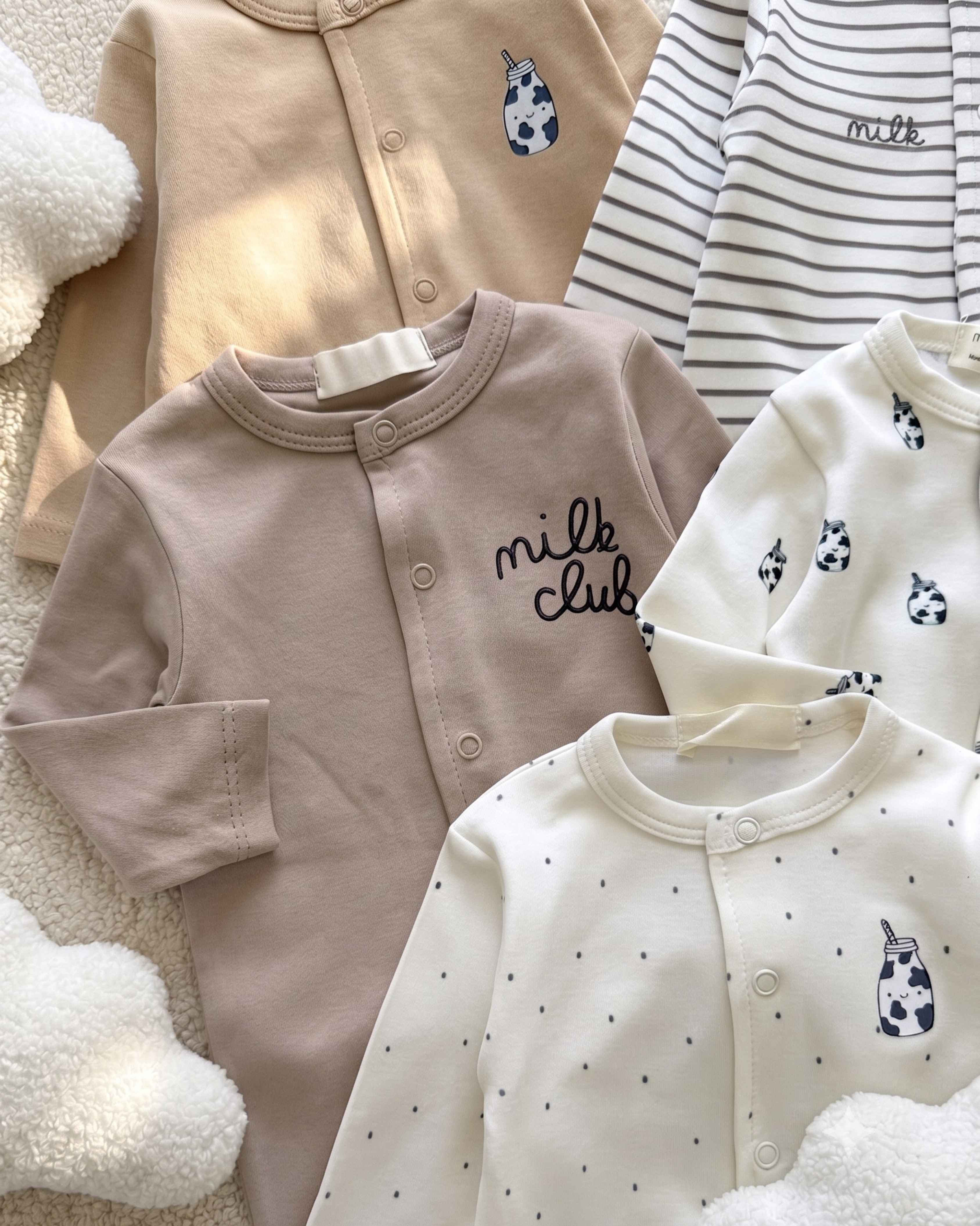 Pack 5 Grenouillère Bébé 100% Coton – Plusieurs Modèles