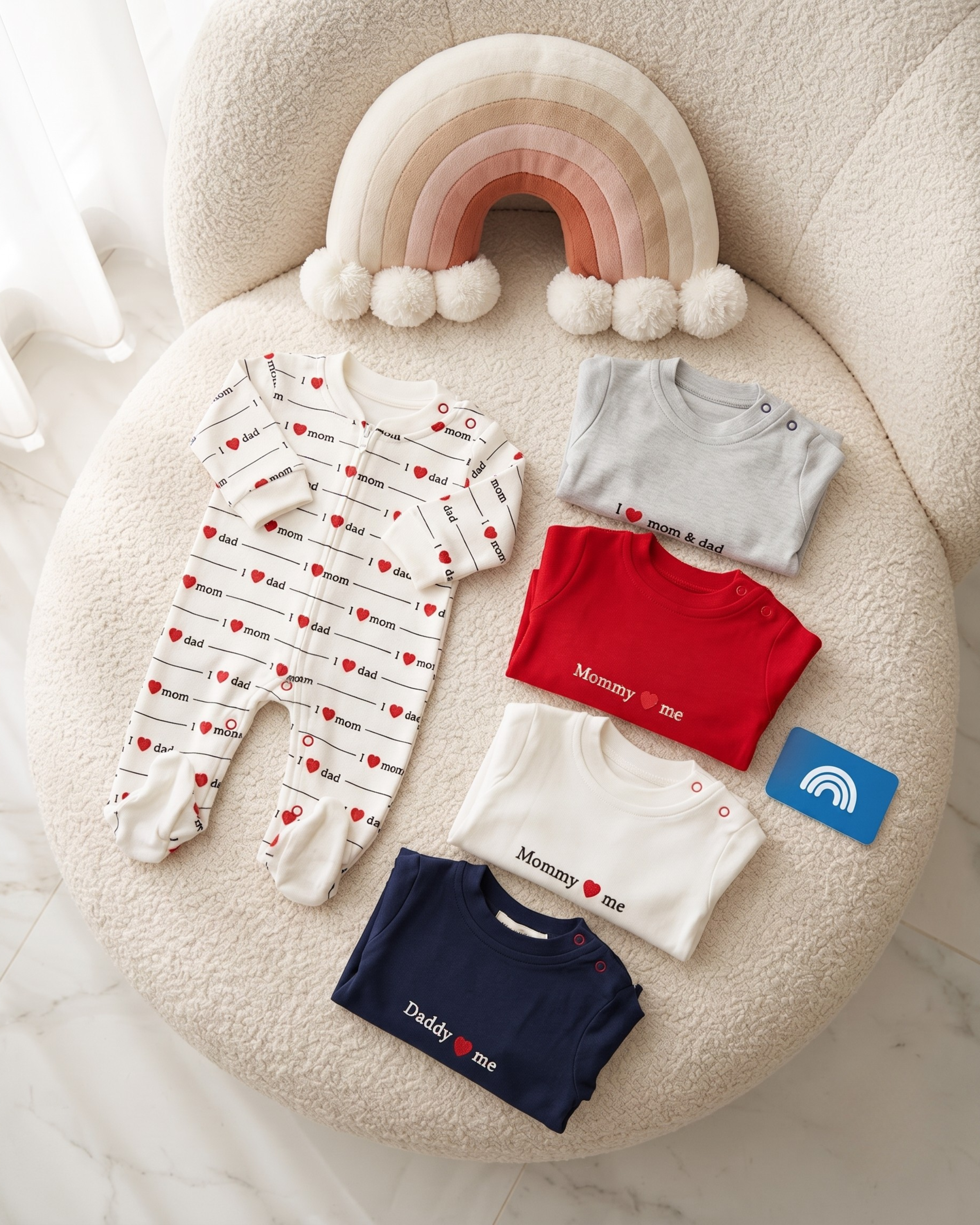 Pack 5 Grenouillère Bébé "Mommy &amp; Daddy" 100% Coton