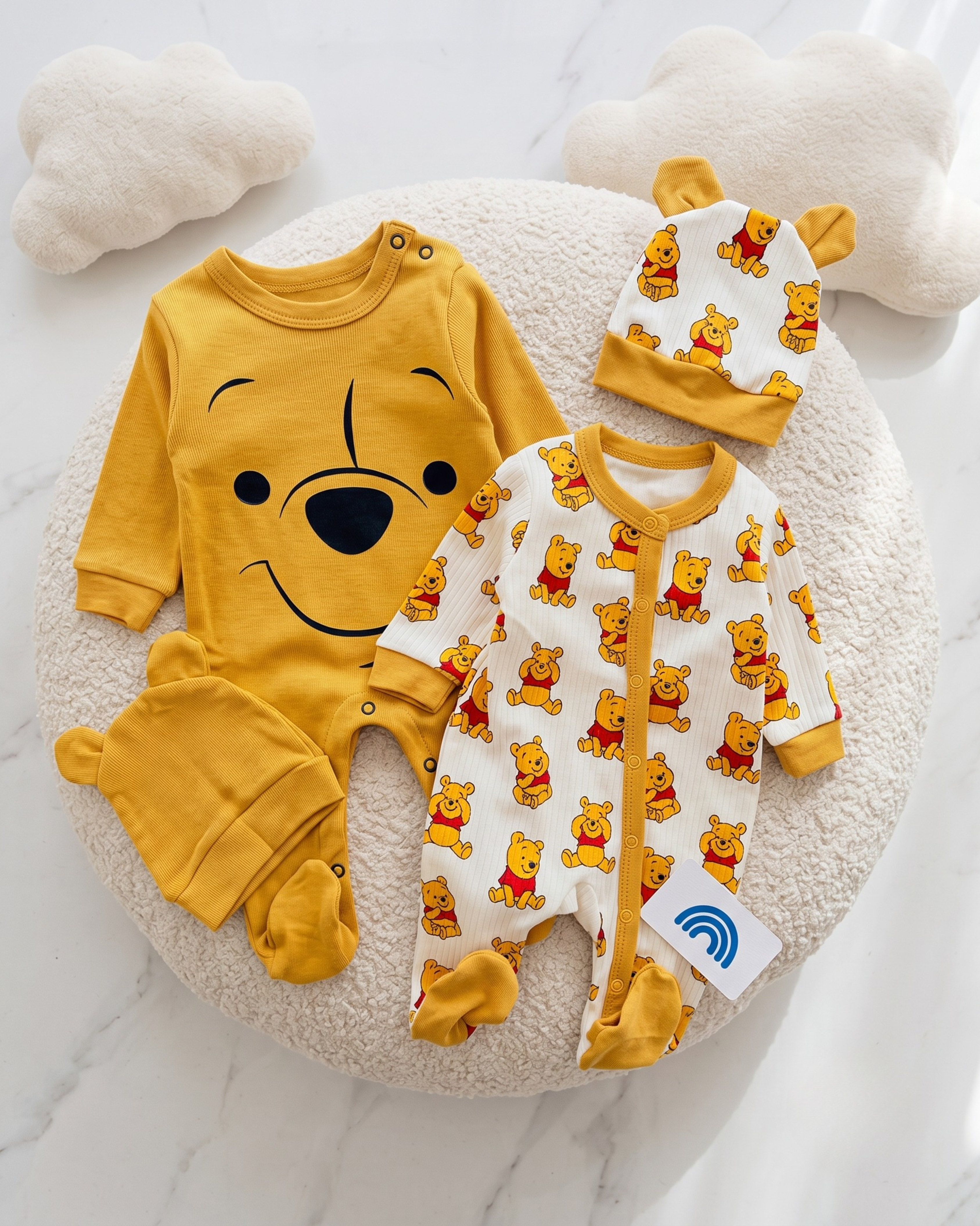 Pack Duo de Grenouillères Bébé avec Bonnet et Chaussons Assortis – 100% Coton