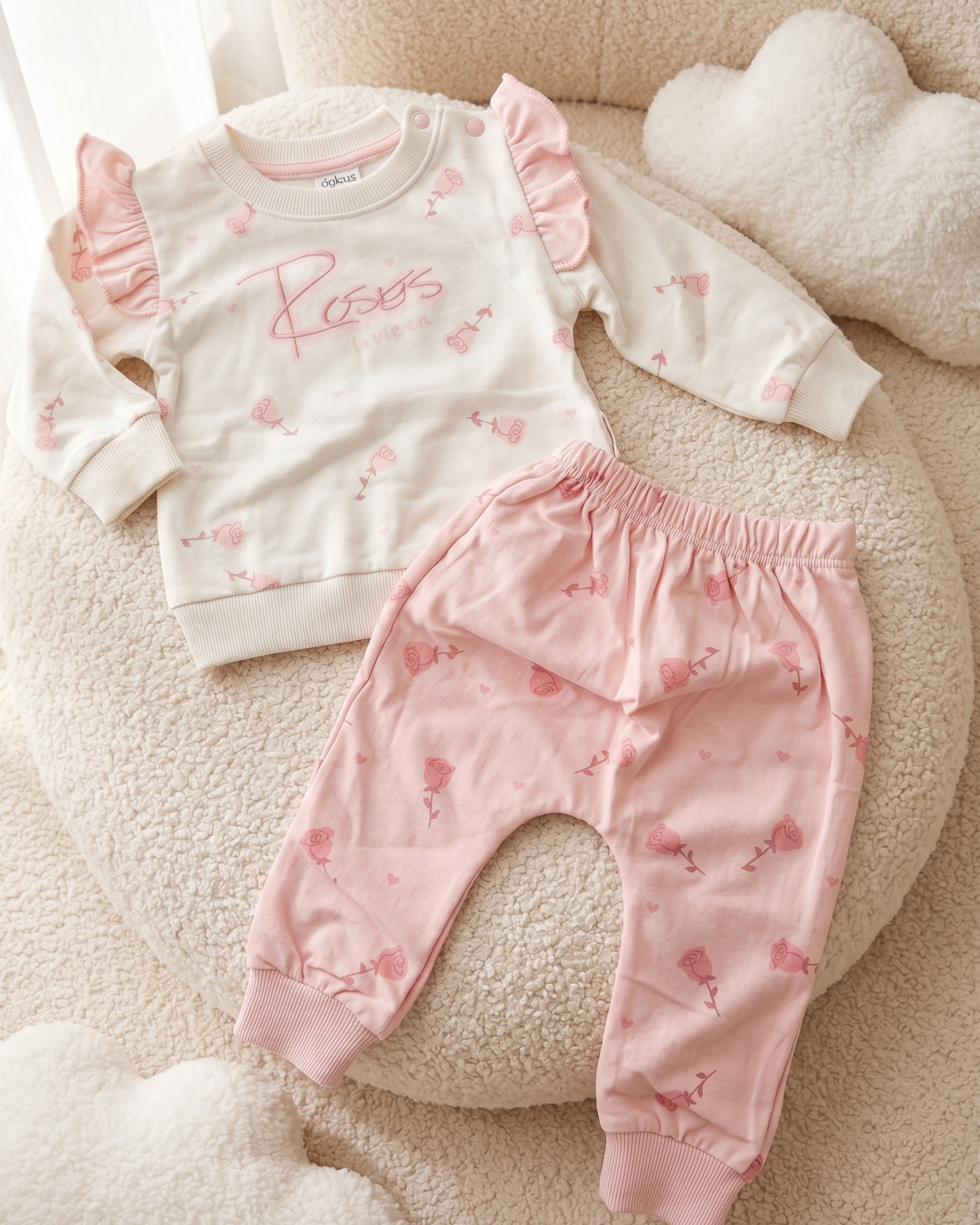 Ensemble 2 Pièces Bébé Fille – Sweat Pantalon 6-8 Mois