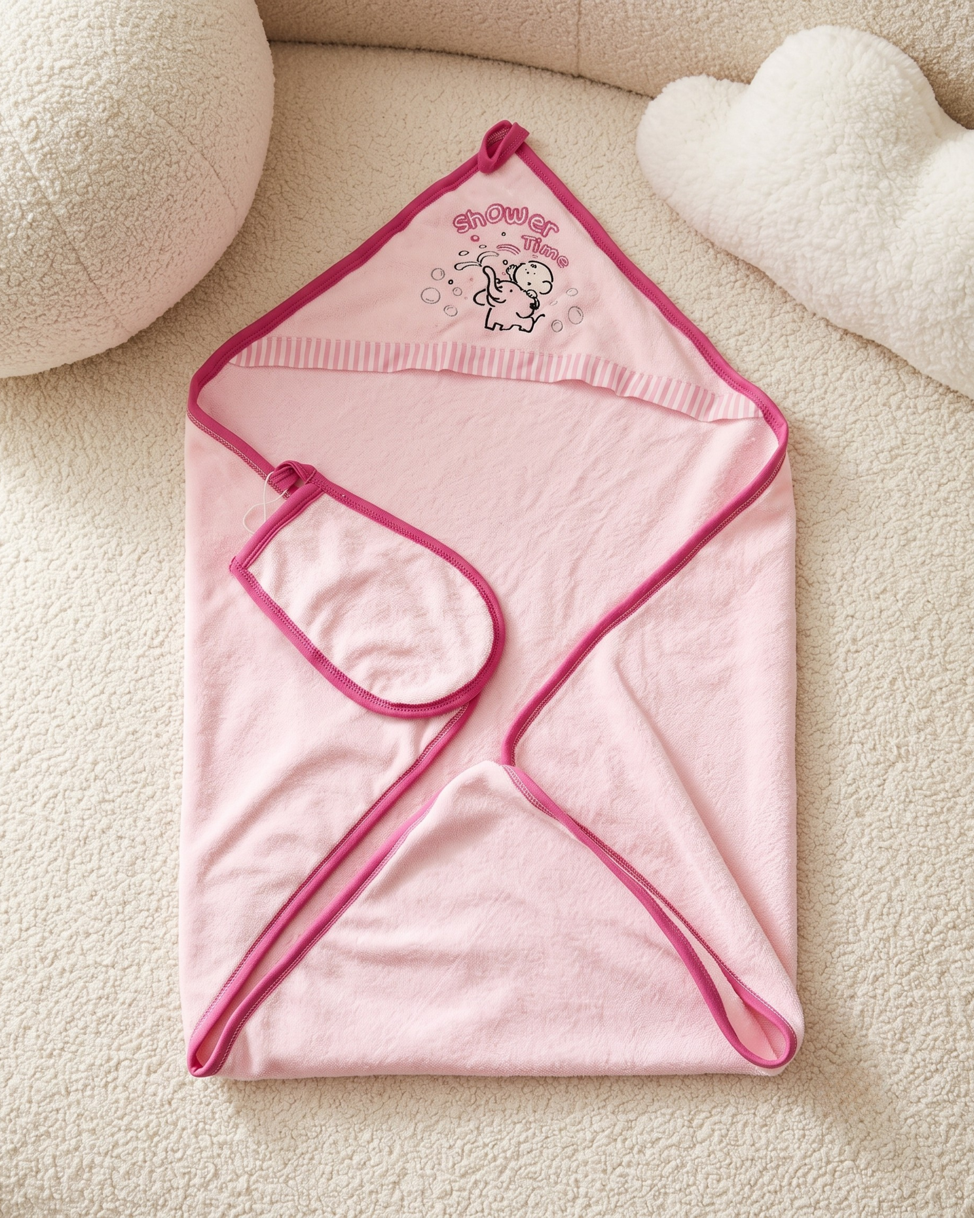 Cape de Bain Bébé avec Gant – Ultra Douce et Absorbante