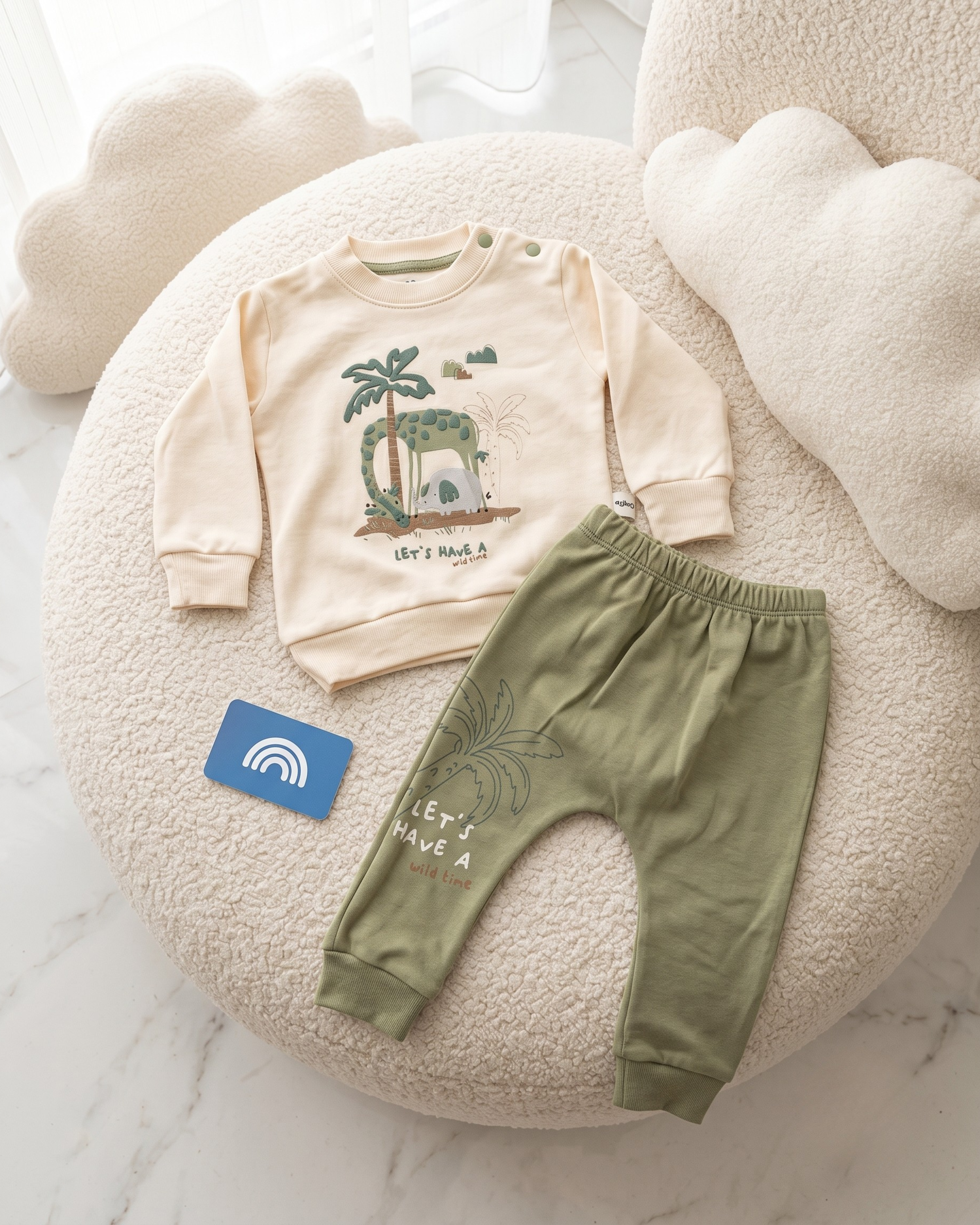 Ensembles Bébé 2 Pièces – Sweat & Pantalon – 100% Coton – 6 à 18 Mois