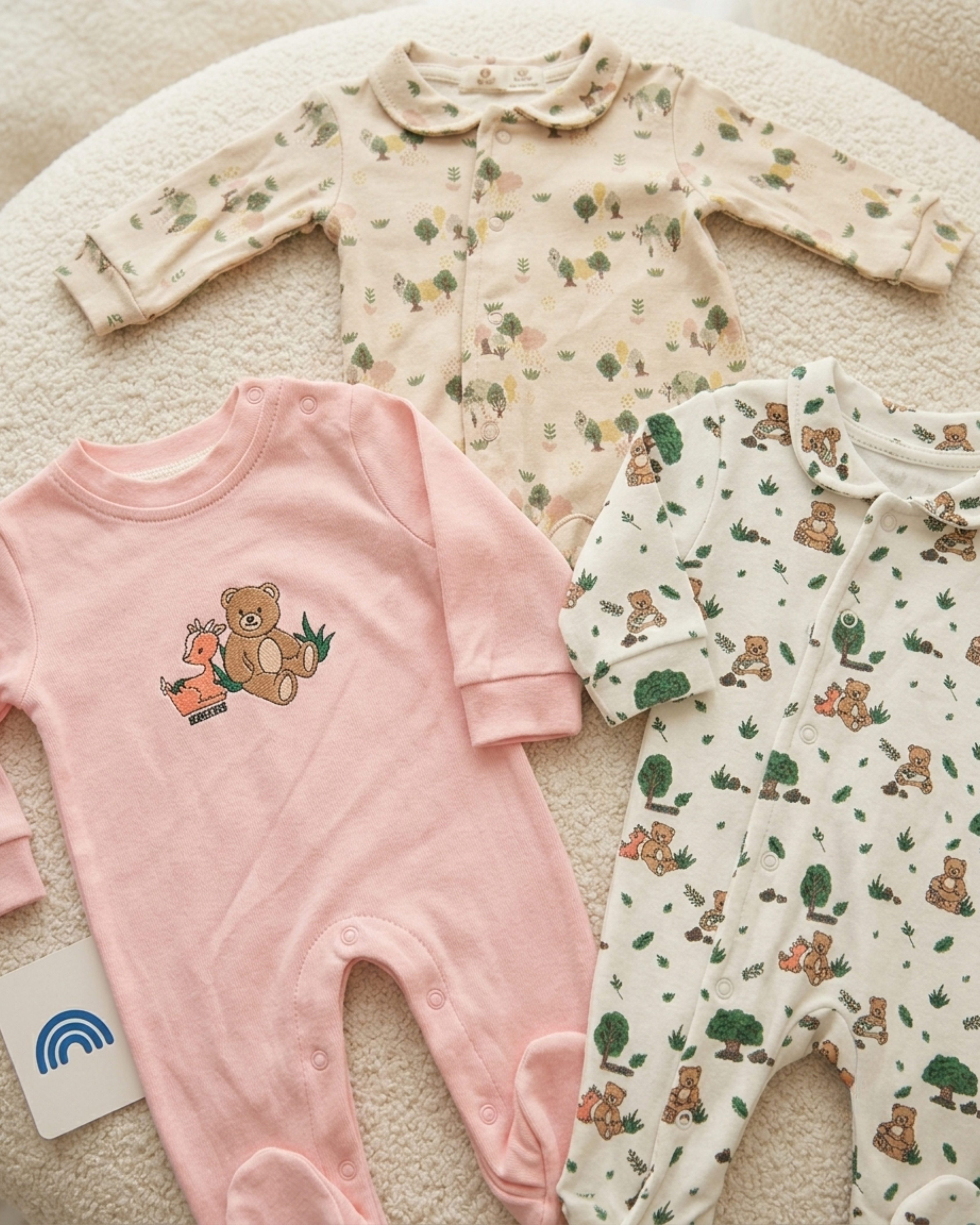 Pack Trio de 3 Grenouillères Bébé 100% Coton