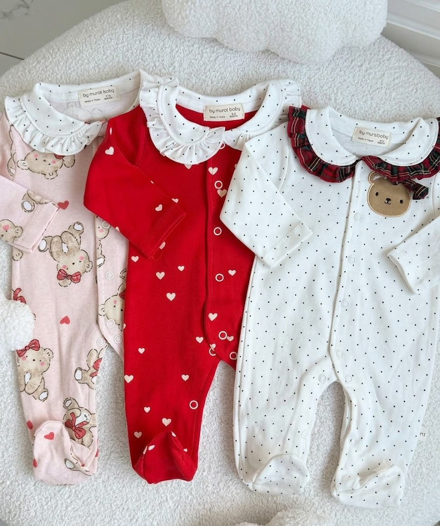 Pack Trio de 3 Grenouillères Bébé Fille 100% Coton