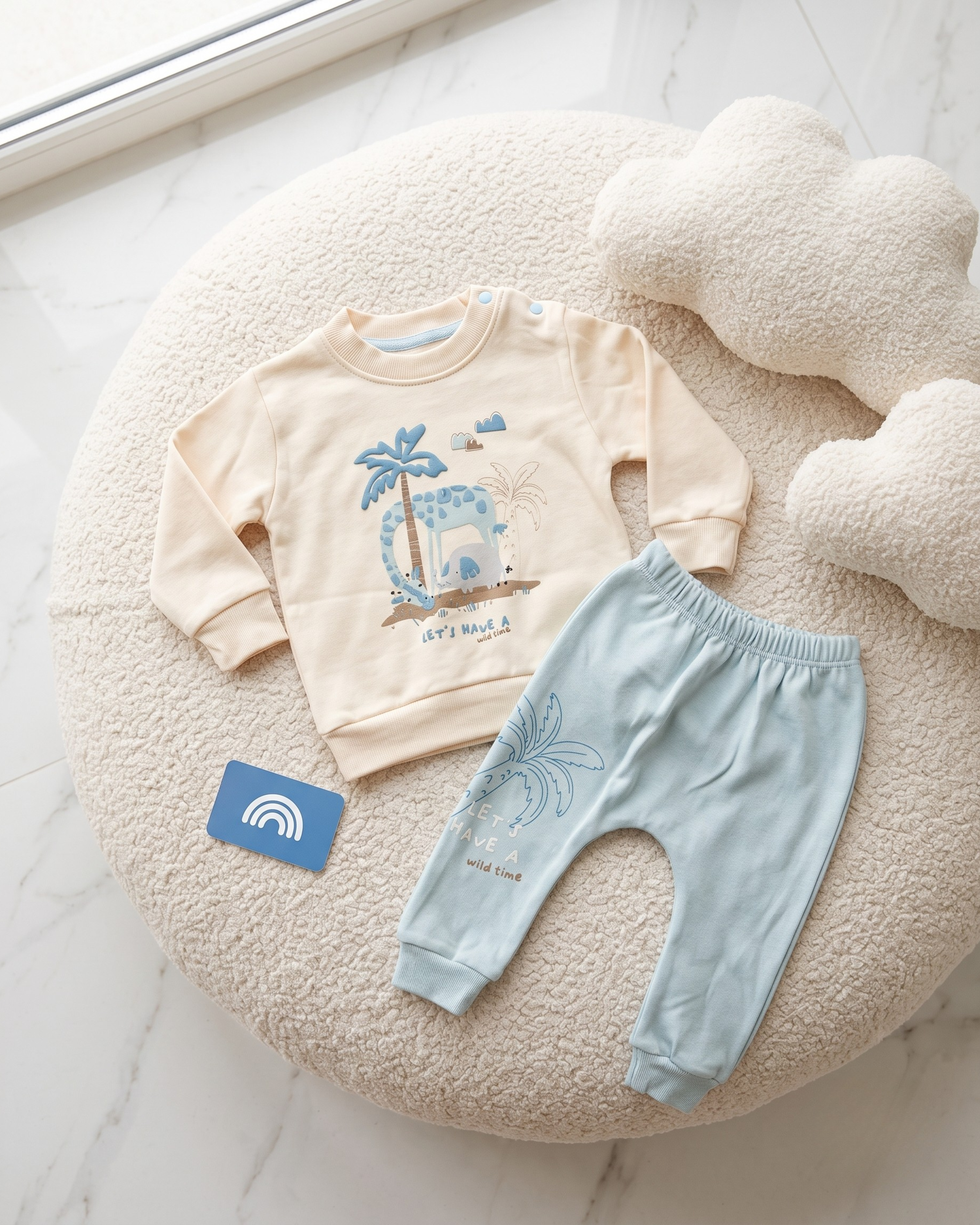 Ensembles Bébé 2 Pièces – Sweat & Pantalon – 100% Coton – 6 à 18 Mois