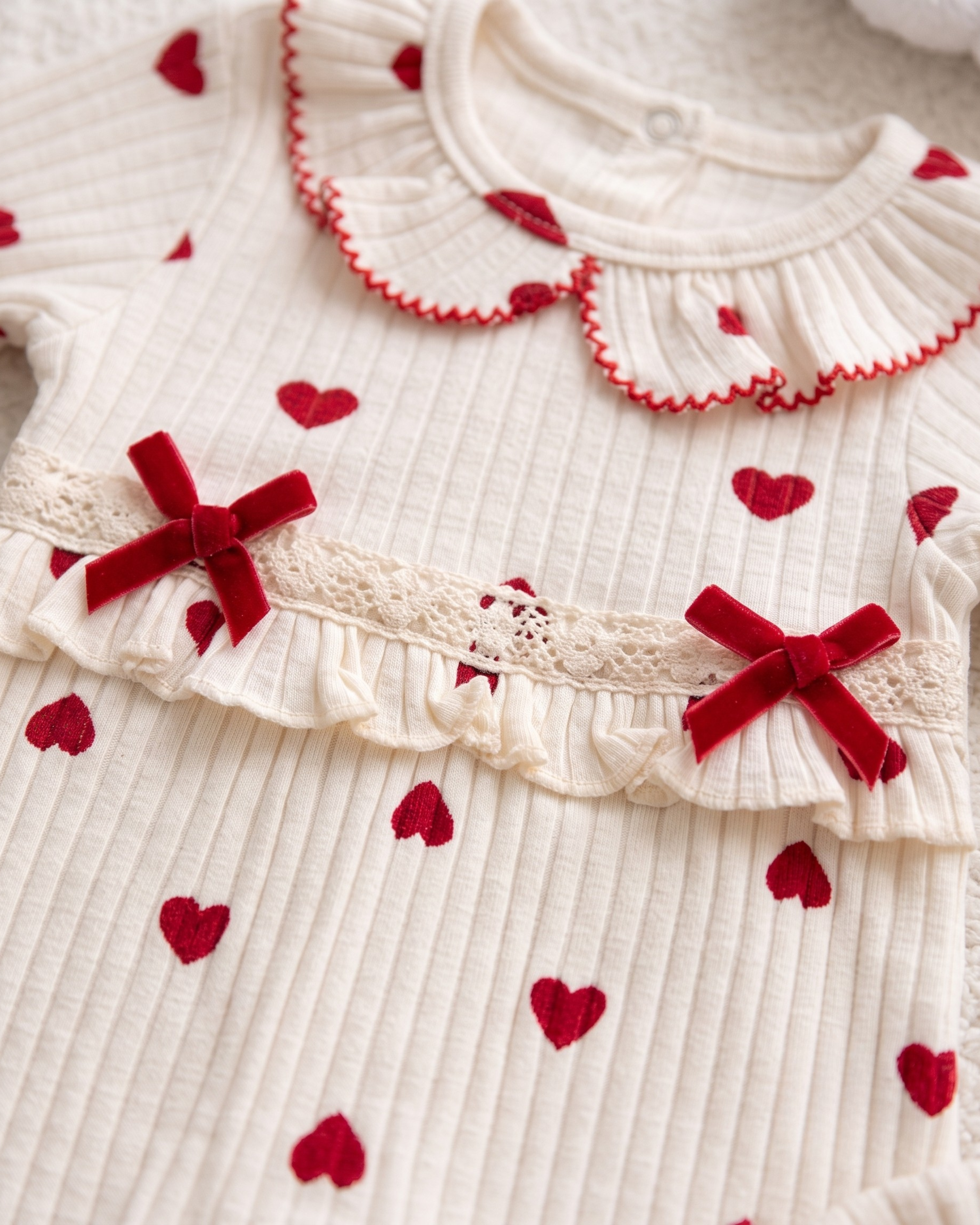 Barboteuse Bébé Fille avec Bandeau Assorti 100% Coton