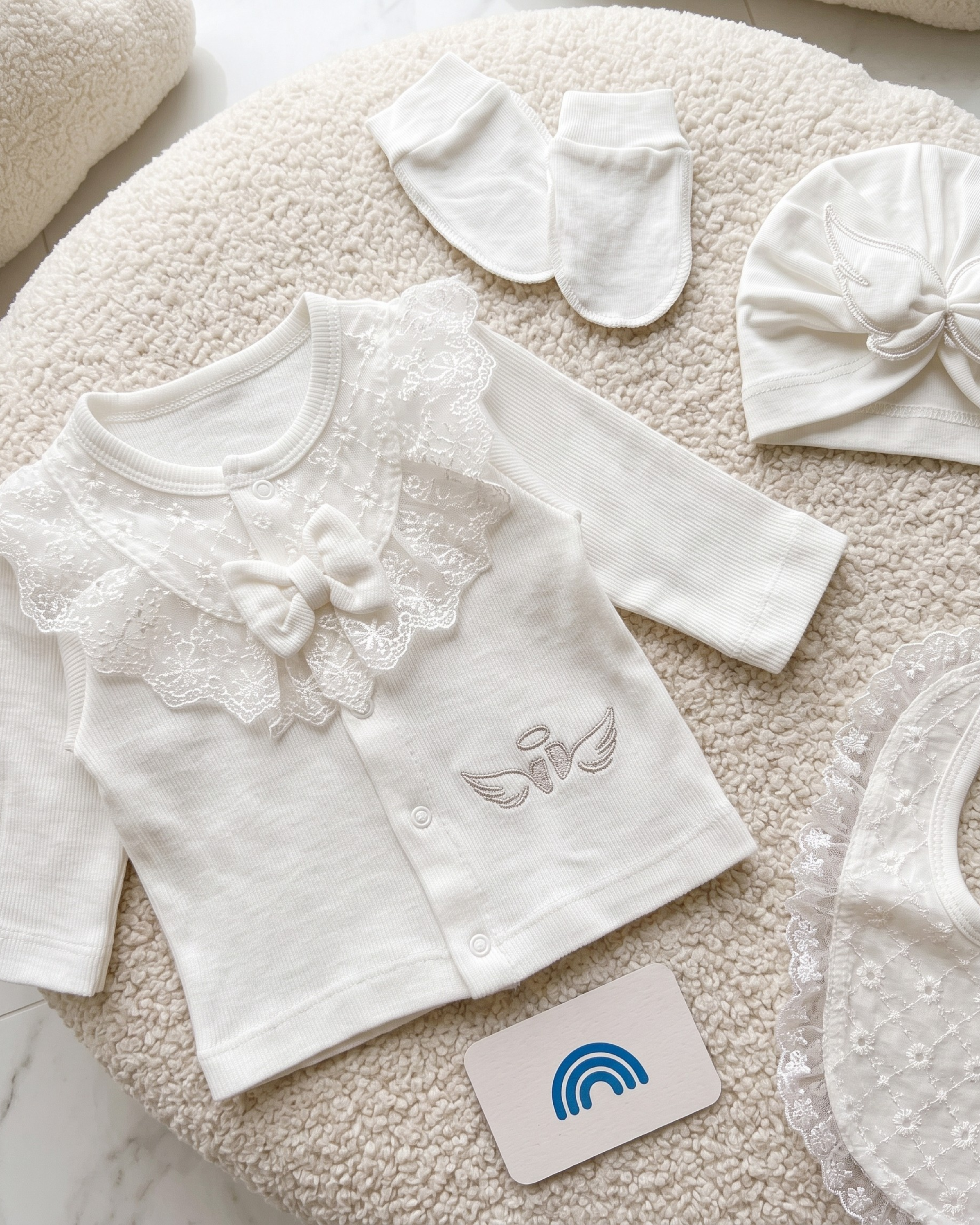 Ensemble Naissance Bébé Fille 5 Pièces – Sortie Hôpital – 0 à 3 Mois