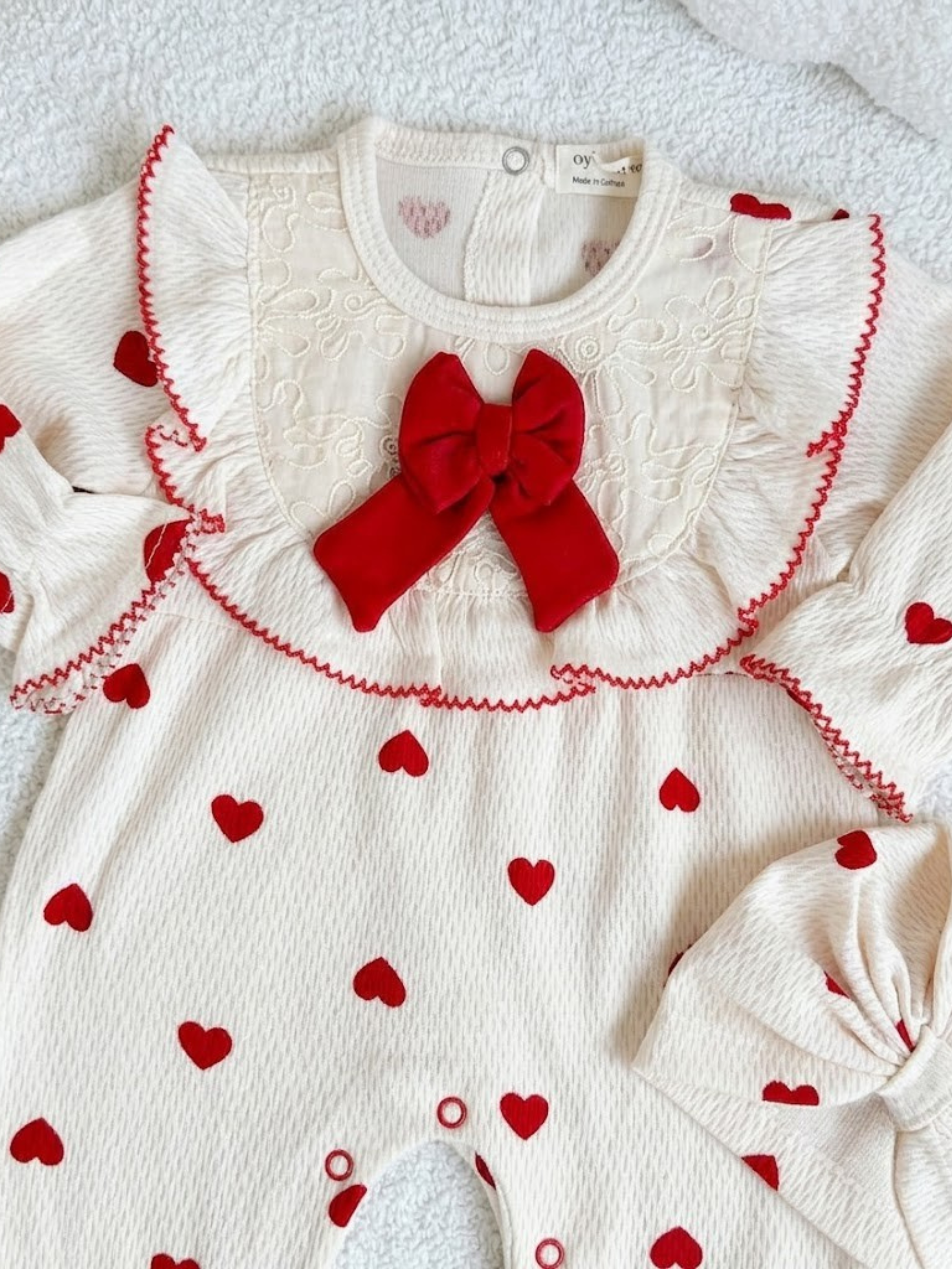 Barboteuse Bébé Fille avec Bandeau Assorti 100% Coton