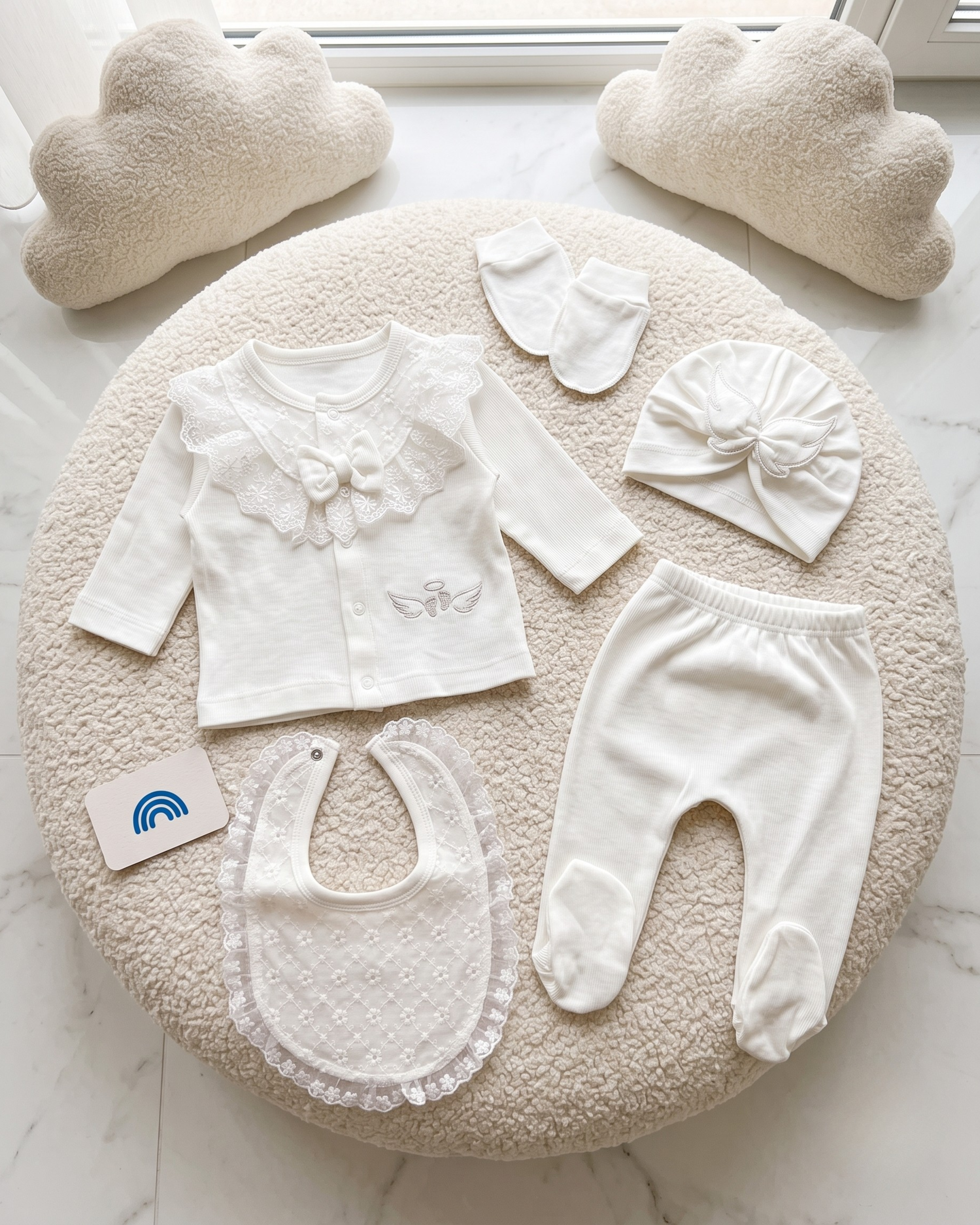 Ensemble Naissance Bébé Fille 5 Pièces – Sortie Hôpital – 0 à 3 Mois