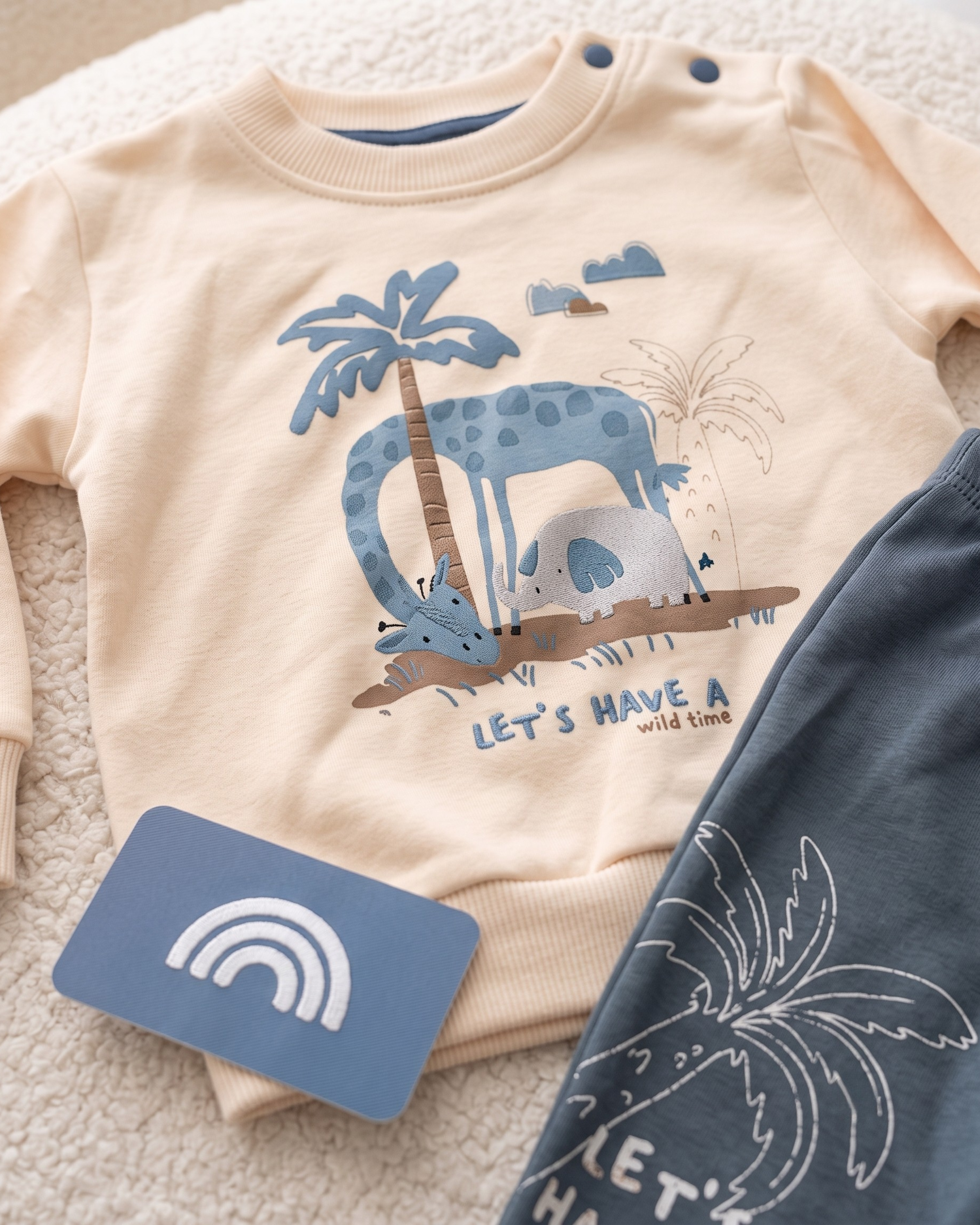 Ensembles Bébé 2 Pièces – Sweat & Pantalon – 100% Coton – 6 à 18 Mois