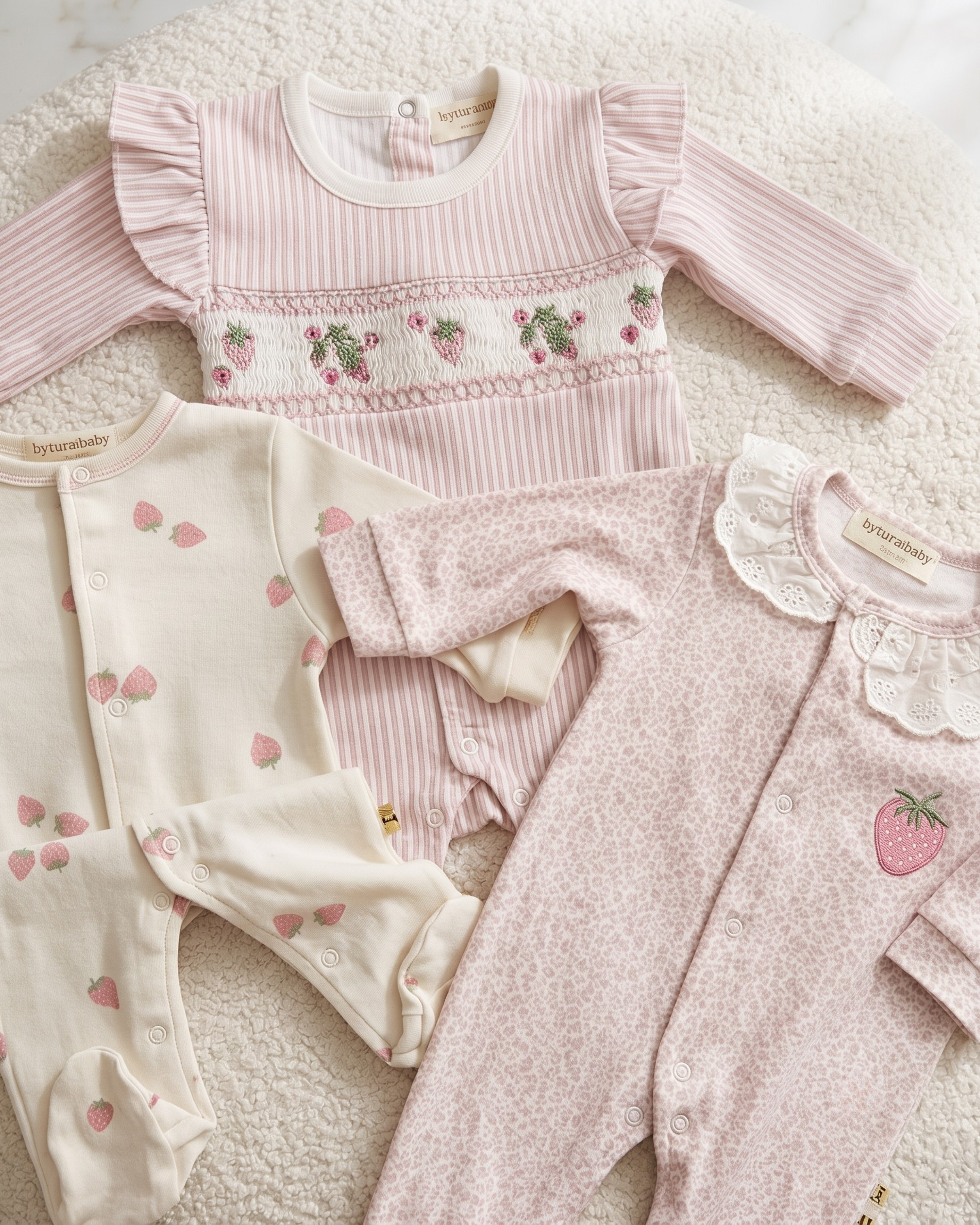 Grenouillère Bébé Fille 100% Coton – Plusieurs Modèles