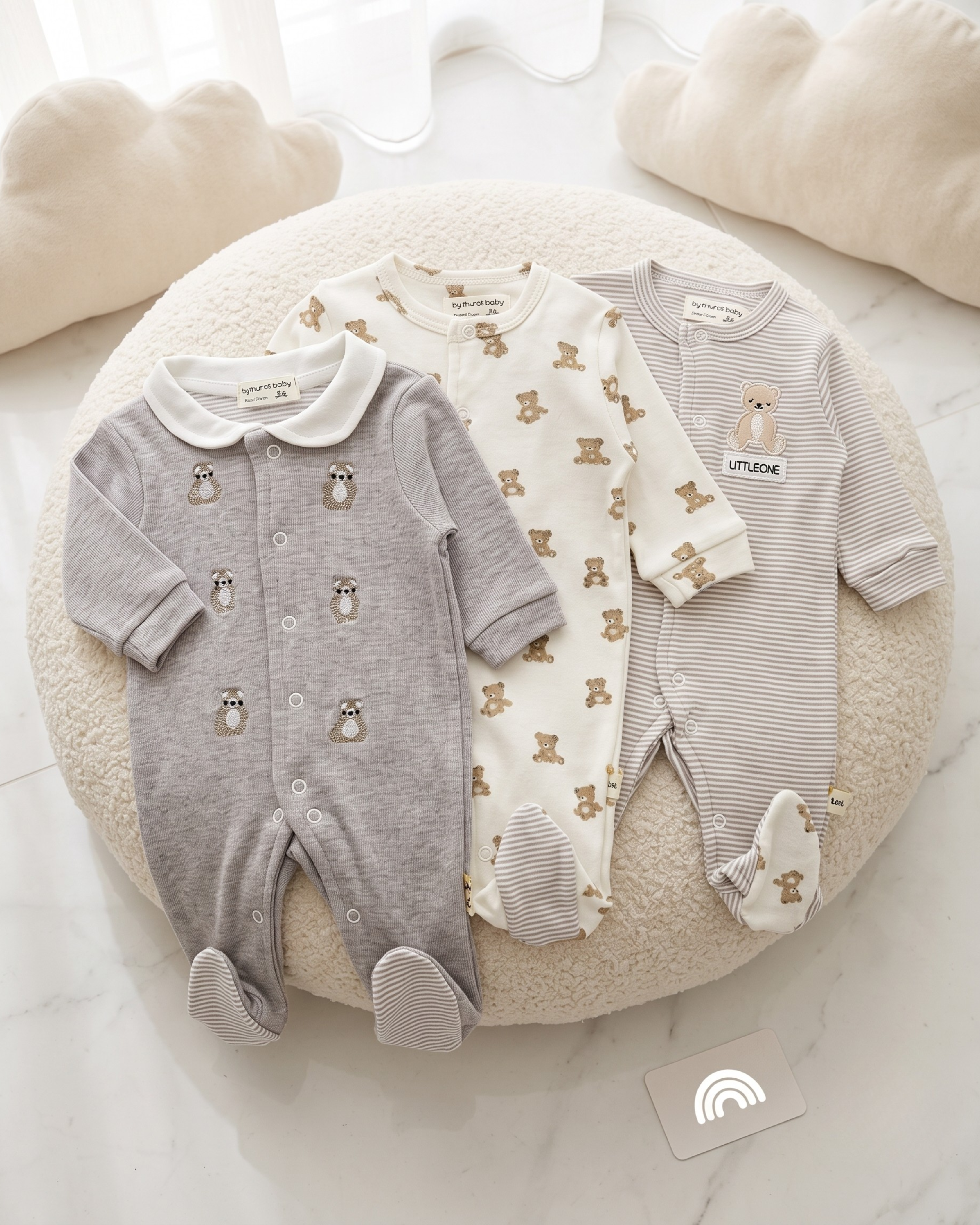 Pack Trio de Grenouillères Bébé 100% Coton – Motifs Adorables