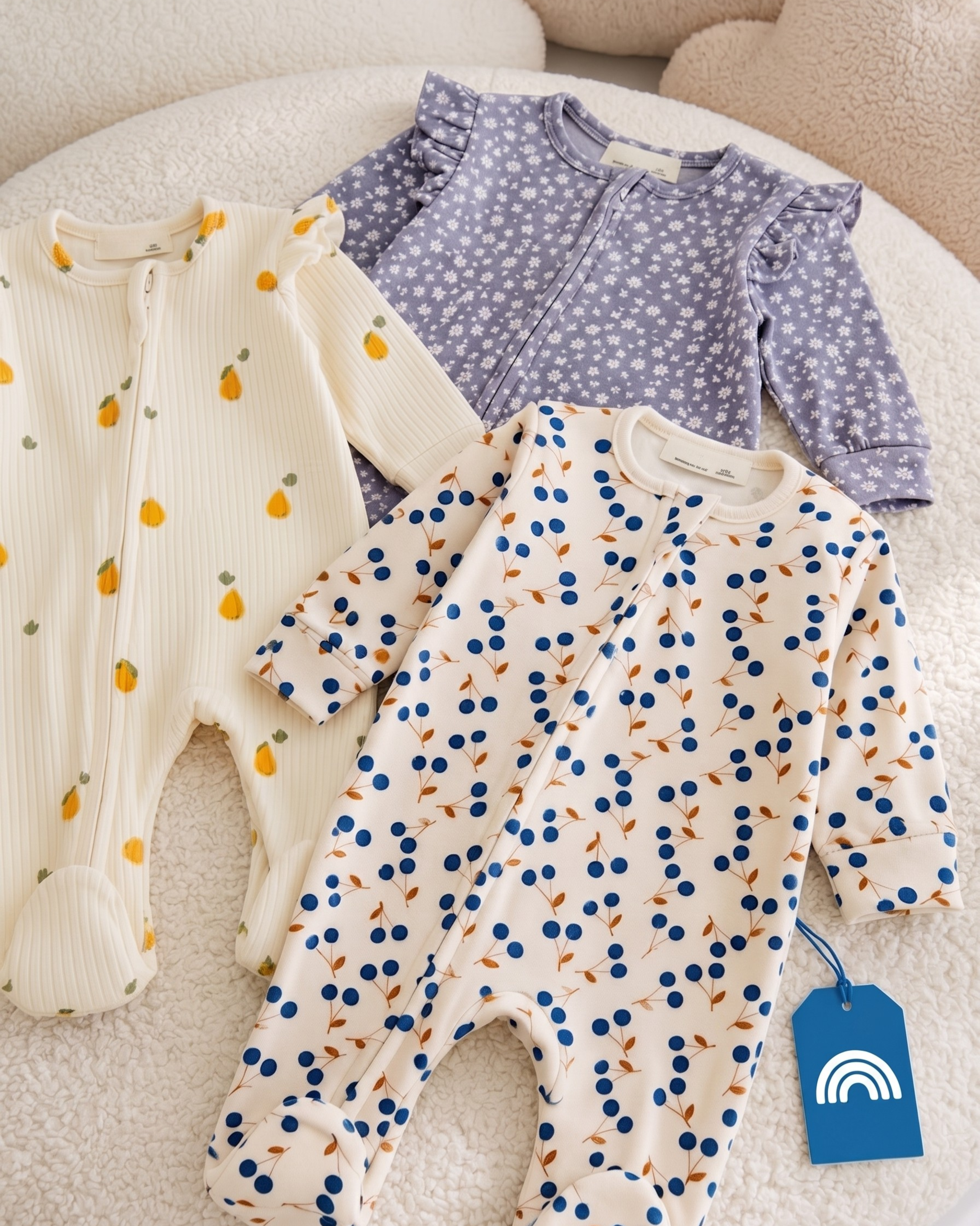 Pack 3 Grenouillère Bébé Fille 100% Coton