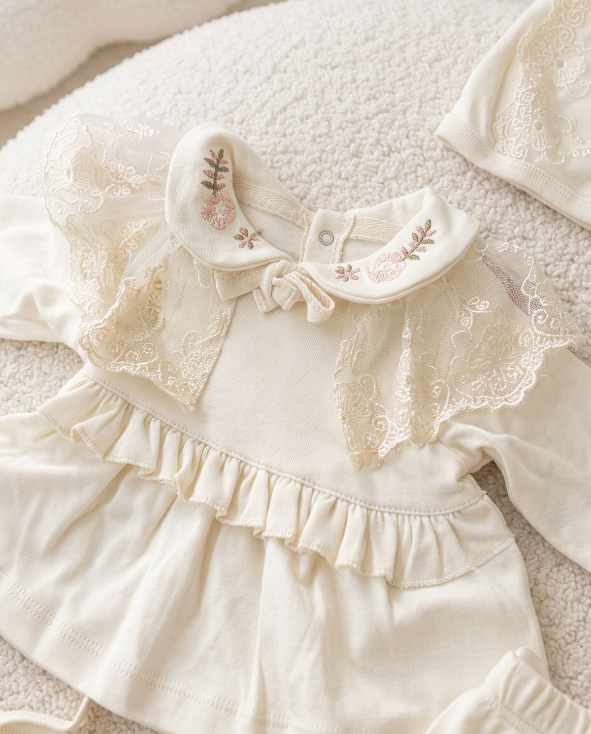 Ensemble Naissance Bébé Fille 5 Pièces – Sortie Hôpital – 0 à 3 Mois