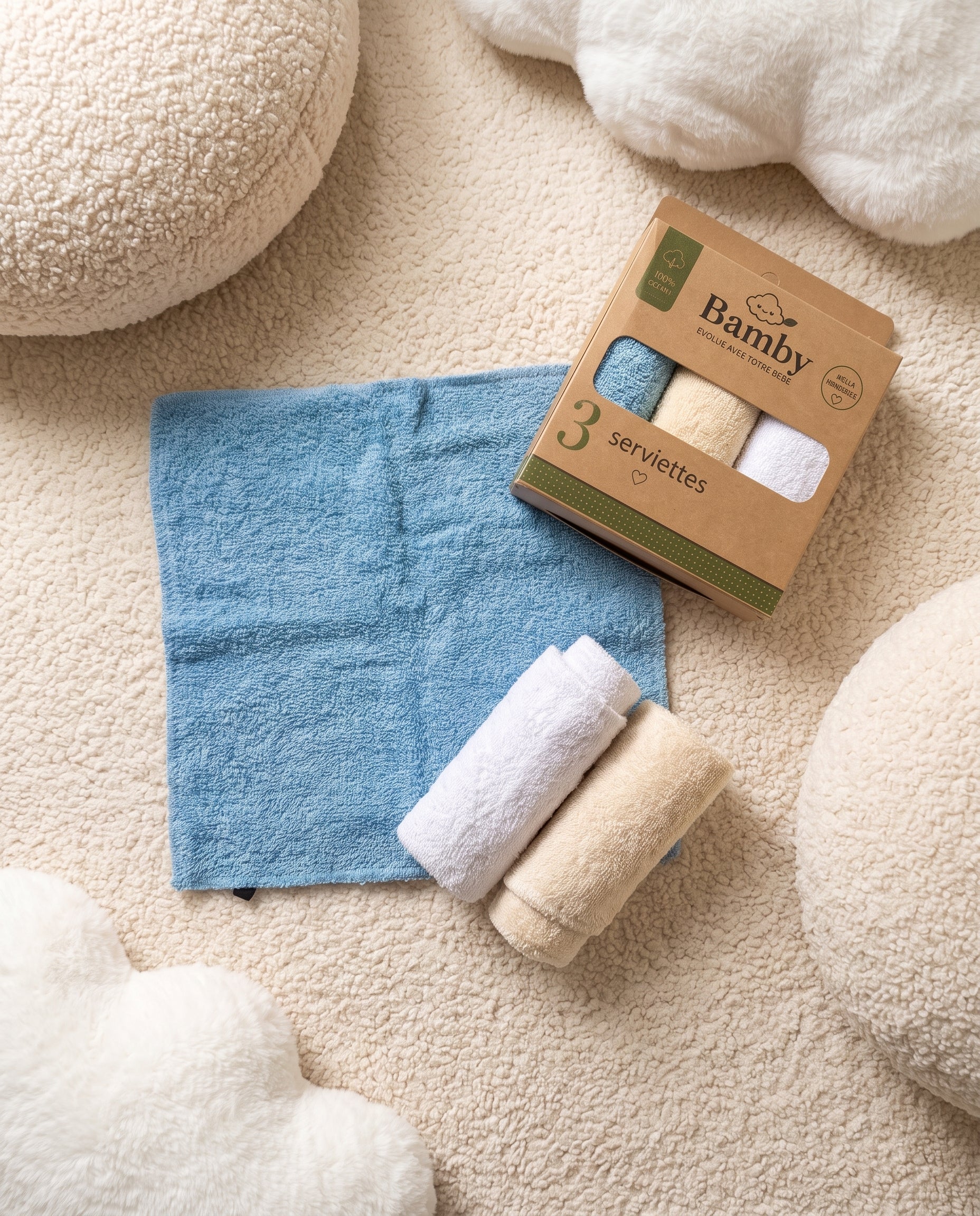 Pack 3 Lingettes de Bain Bébé Ultra Douces