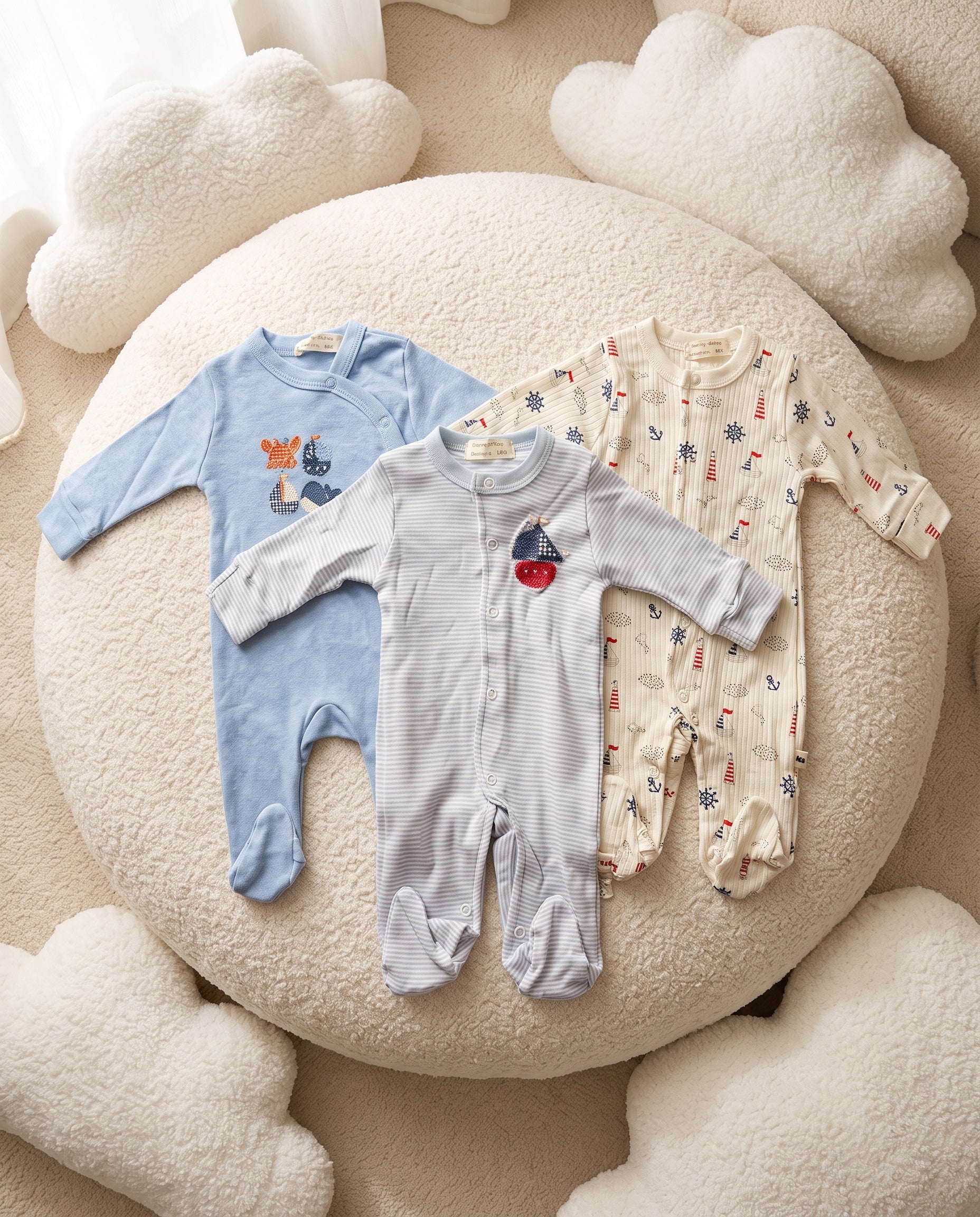 Pack Trio de Grenouillères Bébé 100% Coton – Motifs Adorables