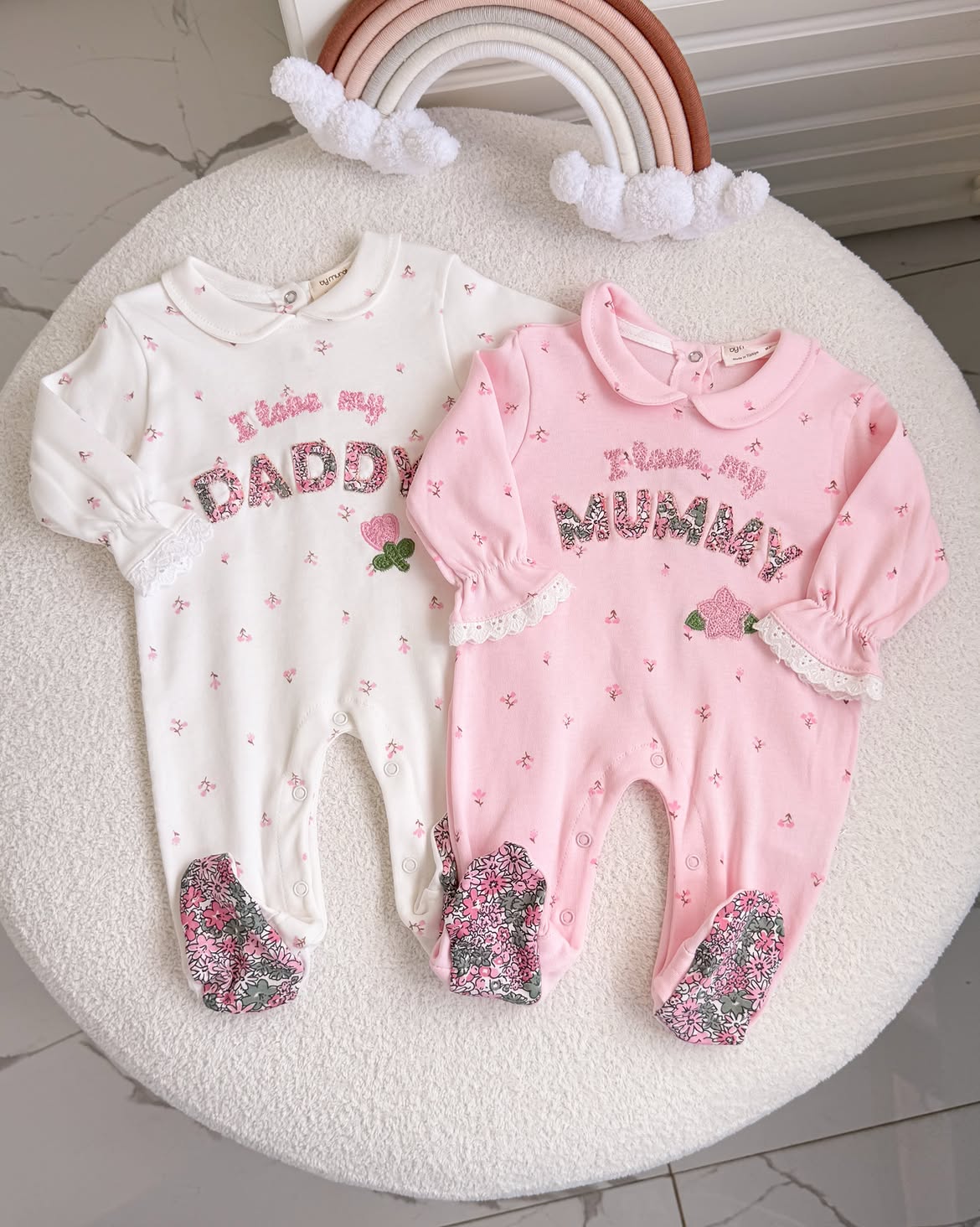 2 Grenouillères Bébé 100% Coton Doux – 0 à 6 Mois